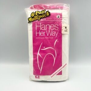 Hanes Her Way ComfortSoft Cotton Briefs Vintage 1988 Size 8 White 6-Pair NOS